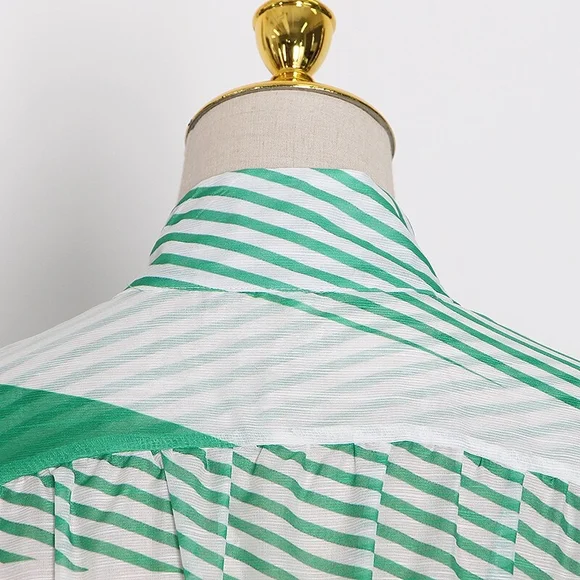 Green and White Striped Maxi Dress - Picture 4 of 7